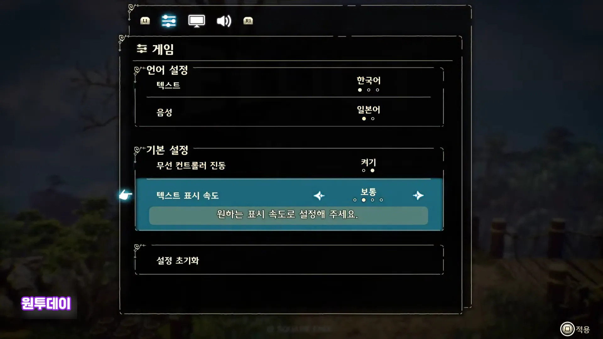 게임 옵션