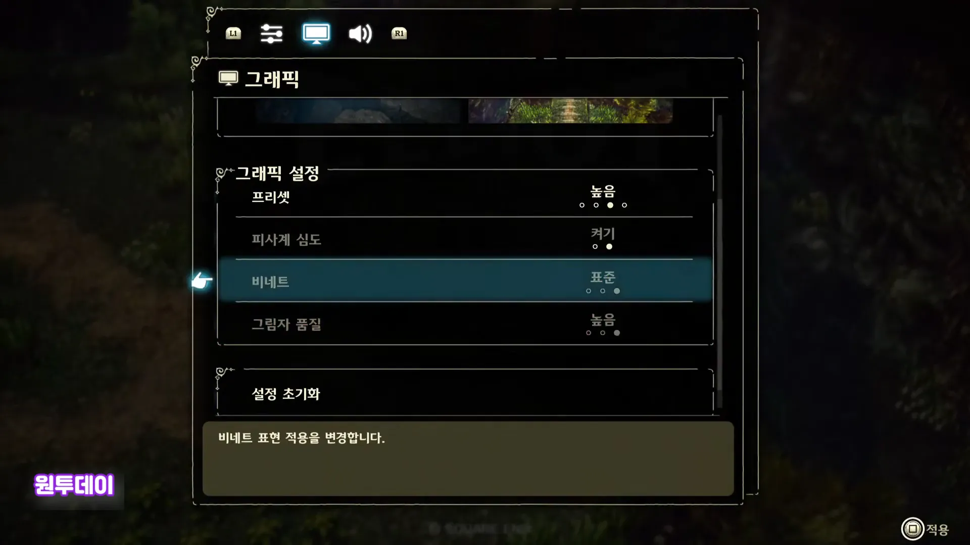 게임 옵션